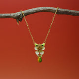 Emerald Floral Pendant Necklace