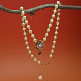 Glowing Purple Orchid Pearl Teardrop Pendant Necklace