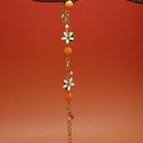 Sweet Orange & Floral Charm Bracelet