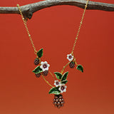 Enchanting Floral And Grape Pendant Necklace
