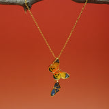 Dancing Dual Butterflies Y Pendant Necklace
