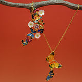 Butterfly Blossom Cluster Pendant Necklace