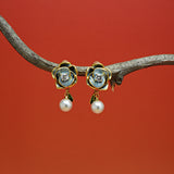 Camellia Blossom Pearl Studs