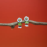 Blue Botanical Beauty Studs