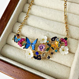 Butterfly Blossom Cluster Pendant Necklace