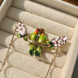 Wisteria Parrot Pendant Necklace