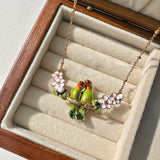 Wisteria Parrot Pendant Necklace
