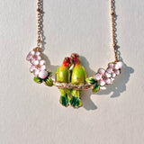Wisteria Parrot Pendant Necklace