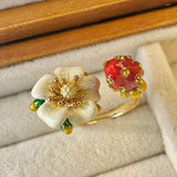 Strawberry Daisy Open Ring
