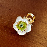 Green Floral Charm Studs