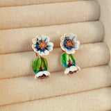 Blue Botanical Beauty Studs