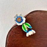 Blue Botanical Beauty Studs