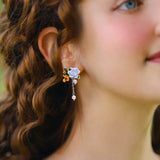 Sky Blue Blossom and Pearl Studs